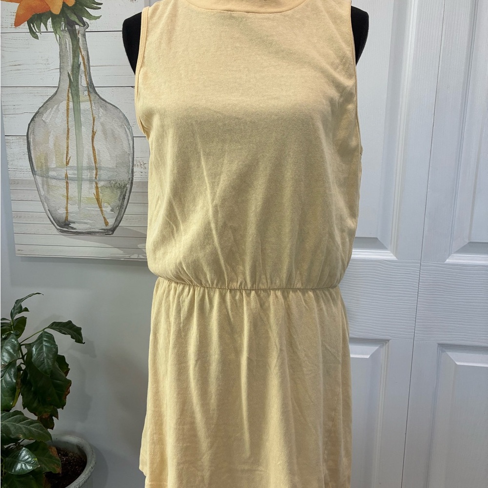 FP Beach Vibrant Yellow Sleeveless Crew Neck Mini Sundress